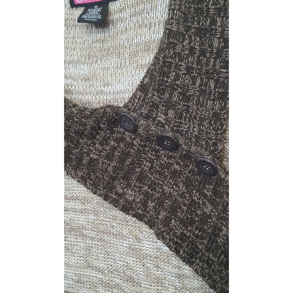 Say What Women's Sweater Dress M Brown Ombre Long Sleeve Shawl Collar - Picture 4 of 6